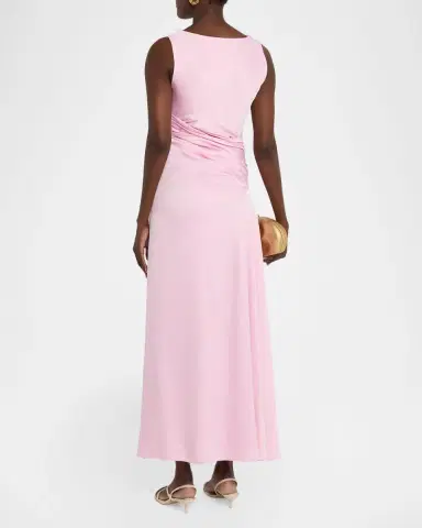 SIMKHAI Melaney Sleeveless Cowl-Neck Satin Maxi Dress | Thumbnail 3 SIMKHAI Melaney Sleeveless Cowl-Neck Satin Maxi Dress | Thumbnail 3