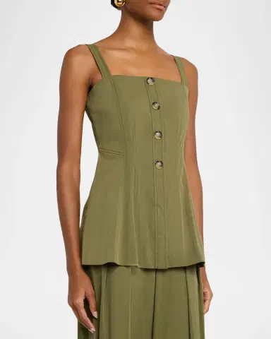 Veronica Beard Kariselle Sleeveless Square-Neck Top | Thumbnail 4 Veronica Beard Kariselle Sleeveless Square-Neck Top | Thumbnail 4