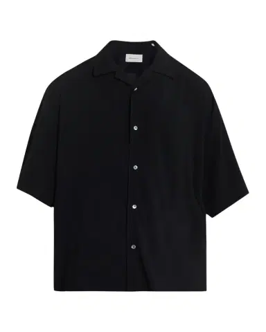 Ami Paris Men 's Embroidered Boxy-Fit Viscose Short-Sleeve Shirt | Thumbnail 1 Ami Paris Men 's Embroidered Boxy-Fit Viscose Short-Sleeve Shirt | Thumbnail 1