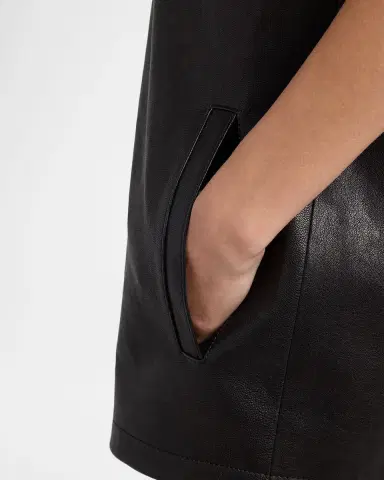 Versace Pleated Leather Mini Dress | Thumbnail 5 Versace Pleated Leather Mini Dress | Thumbnail 5