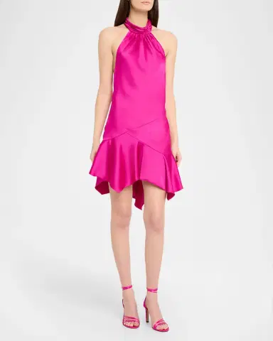 Ramy Brook Nari Asymmetric Flounce Halter Mini Dress | Thumbnail 4 Ramy Brook Nari Asymmetric Flounce Halter Mini Dress | Thumbnail 4