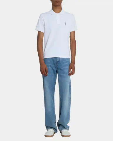Ami Paris Men's Cotton Pique Ami De Coeur Polo Shirt | Thumbnail 2 Ami Paris Men's Cotton Pique Ami De Coeur Polo Shirt | Thumbnail 2