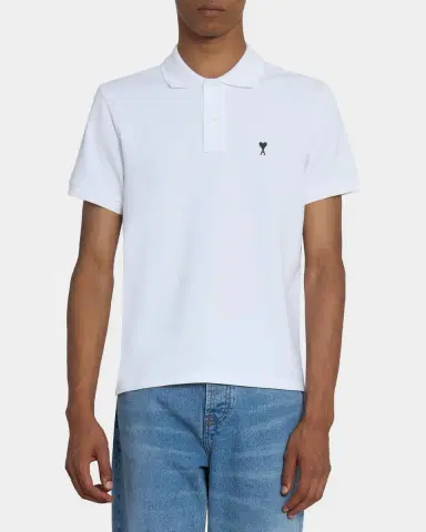 Ami Paris Men's Cotton Pique Ami De Coeur Polo Shirt | Thumbnail 4 Ami Paris Men's Cotton Pique Ami De Coeur Polo Shirt | Thumbnail 4