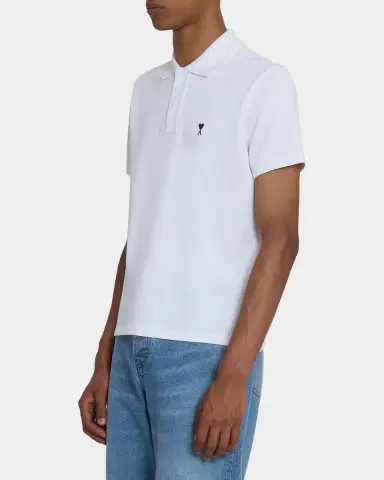 Ami Paris Men's Cotton Pique Ami De Coeur Polo Shirt | Thumbnail 6 Ami Paris Men's Cotton Pique Ami De Coeur Polo Shirt | Thumbnail 6