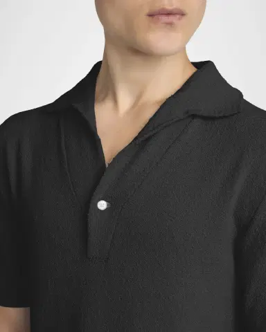 Dolce & Gabbana Men's Texture-Knit V-Neck Polo Shirt | Thumbnail 5 Dolce & Gabbana Men's Texture-Knit V-Neck Polo Shirt | Thumbnail 5