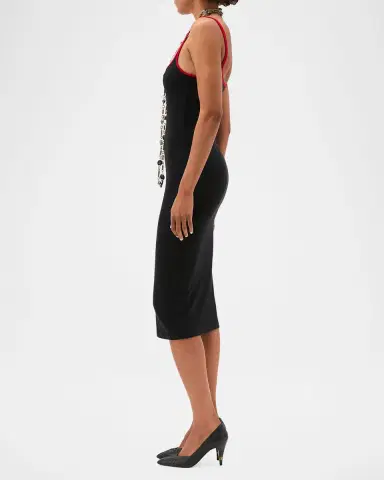 Versace Sleeveless Contrast-Trim Midi Dress | Thumbnail 3 Versace Sleeveless Contrast-Trim Midi Dress | Thumbnail 3