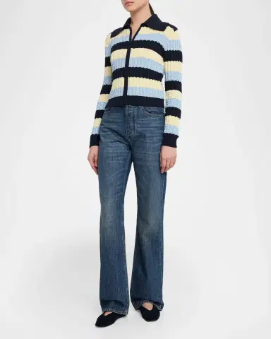 Guest in Residence Kirby Striped Cable-Knit Jacket | Thumbnail 2 Guest in Residence Kirby Striped Cable-Knit Jacket | Thumbnail 2