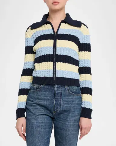 Guest in Residence Kirby Striped Cable-Knit Jacket | Thumbnail 4 Guest in Residence Kirby Striped Cable-Knit Jacket | Thumbnail 4