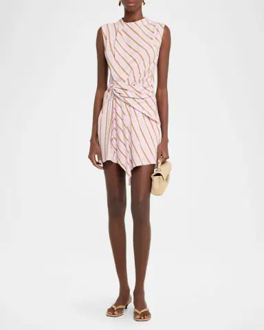 A.L.C. Dion Stripe Draped Mini Dress | Thumbnail 2 A.L.C. Dion Stripe Draped Mini Dress | Thumbnail 2