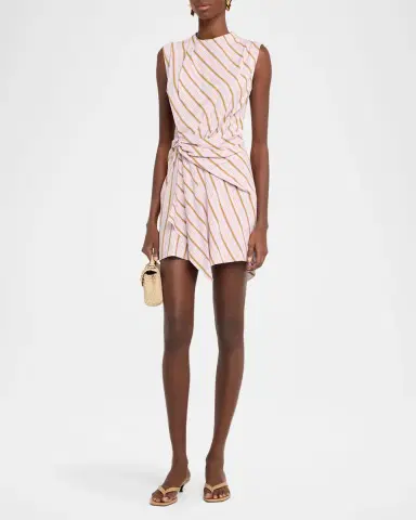 A.L.C. Dion Stripe Draped Mini Dress | Thumbnail 4 A.L.C. Dion Stripe Draped Mini Dress | Thumbnail 4