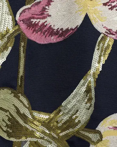 Amsale Floral Sequined Strapless Midi Cocktail Dress | Thumbnail 6 Amsale Floral Sequined Strapless Midi Cocktail Dress | Thumbnail 6