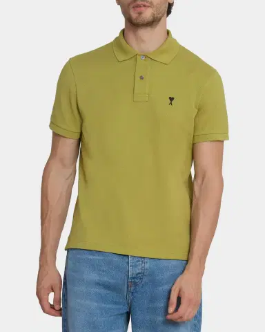 Ami Paris Men 's Cotton Pique Ami De Coeur Polo Shirt | Thumbnail 4 Ami Paris Men 's Cotton Pique Ami De Coeur Polo Shirt | Thumbnail 4