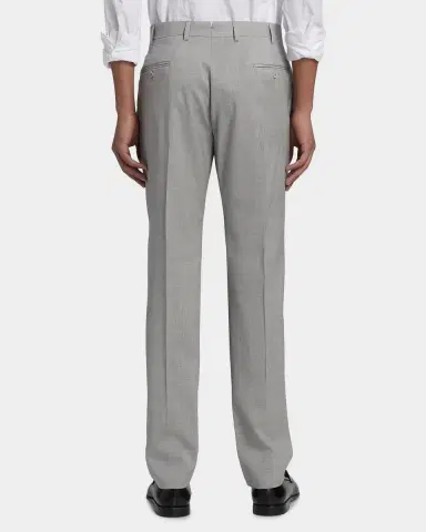 Emporio Armani Men's Wool Sharkskin Flat-Front Trousers | Thumbnail 3 Emporio Armani Men's Wool Sharkskin Flat-Front Trousers | Thumbnail 3
