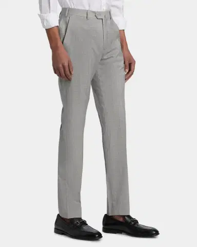 Emporio Armani Men's Wool Sharkskin Flat-Front Trousers | Thumbnail 7 Emporio Armani Men's Wool Sharkskin Flat-Front Trousers | Thumbnail 7