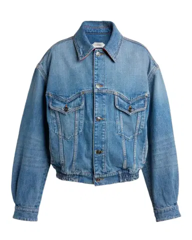 Versace Blouson Leather-Lined Denim Jacket | Thumbnail 1 Versace Blouson Leather-Lined Denim Jacket | Thumbnail 1