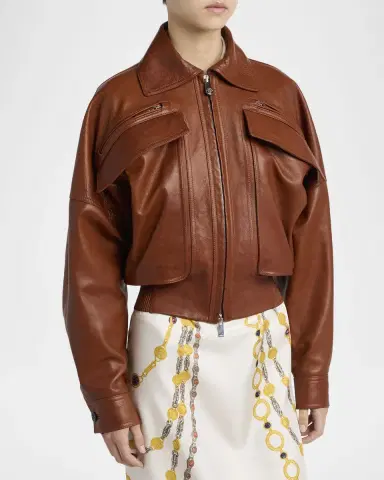 Versace Blouson Leather Jacket | Thumbnail 4 Versace Blouson Leather Jacket | Thumbnail 4