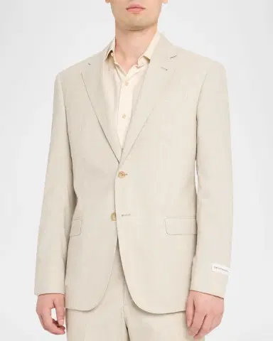 Emporio Armani Men's Wool, Cotton and Silk Sharkskin Two-Piece Suit | Thumbnail 4 Emporio Armani Men's Wool, Cotton and Silk Sharkskin Two-Piece Suit | Thumbnail 4