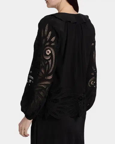 Ulla Johnson Adonis Embroidered Silk Blouse | Thumbnail 3 Ulla Johnson Adonis Embroidered Silk Blouse | Thumbnail 3