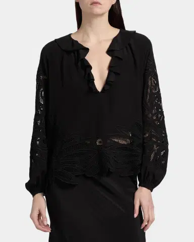 Ulla Johnson Adonis Embroidered Silk Blouse | Thumbnail 4 Ulla Johnson Adonis Embroidered Silk Blouse | Thumbnail 4
