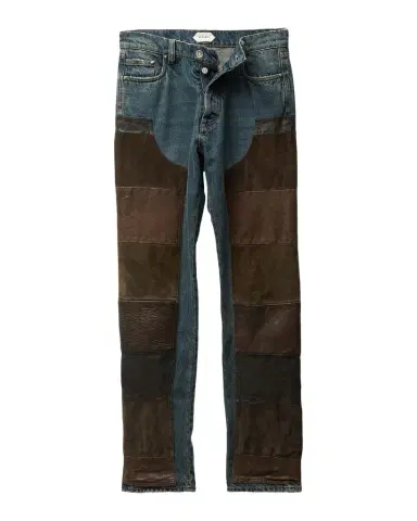 Versace Suede & Leather Patchwork Jeans | Thumbnail 1 Versace Suede & Leather Patchwork Jeans | Thumbnail 1