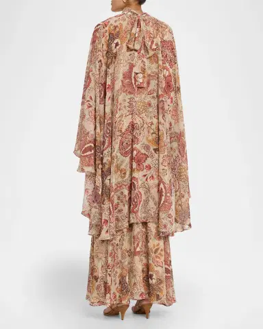 Ungaro Gretchen Floral-Print Maxi Dress with Cape | Thumbnail 3 Ungaro Gretchen Floral-Print Maxi Dress with Cape | Thumbnail 3