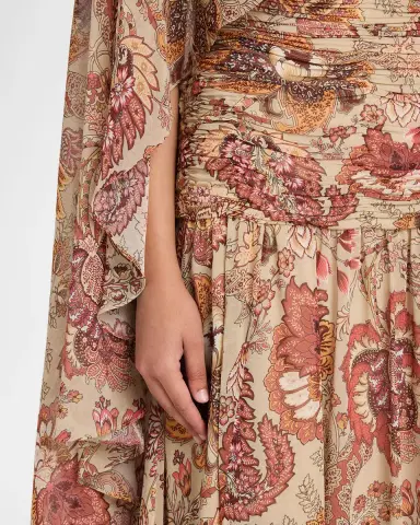 Ungaro Gretchen Floral-Print Maxi Dress with Cape | Thumbnail 5 Ungaro Gretchen Floral-Print Maxi Dress with Cape | Thumbnail 5
