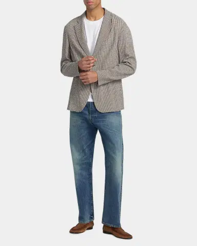Emporio Armani Men's Check Seersucker Micro-Check Blazer | Thumbnail 2 Emporio Armani Men's Check Seersucker Micro-Check Blazer | Thumbnail 2