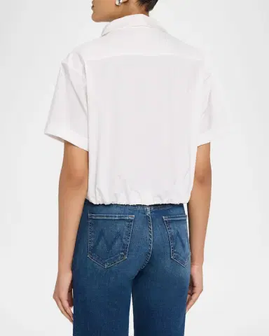 A.L.C. Lily Cropped Twist-Front Poplin Shirt | Thumbnail 3 A.L.C. Lily Cropped Twist-Front Poplin Shirt | Thumbnail 3
