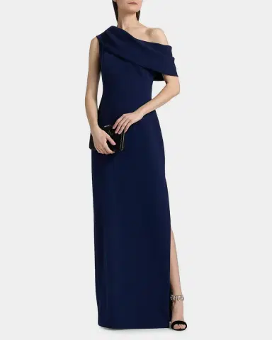 Amsale Draped One-Shoulder Gown | Thumbnail 2 Amsale Draped One-Shoulder Gown | Thumbnail 2