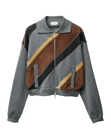 Versace Suede Patchwork Zip Jacket | Thumbnail 1 Versace Suede Patchwork Zip Jacket | Thumbnail 1