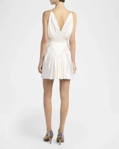 Versace Draped Silk Mini Dress | Thumbnail 3 Versace Draped Silk Mini Dress | Thumbnail 3