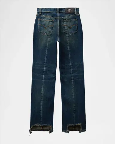Versace Distressed Straight-Leg Jeans | Thumbnail 3 Versace Distressed Straight-Leg Jeans | Thumbnail 3
