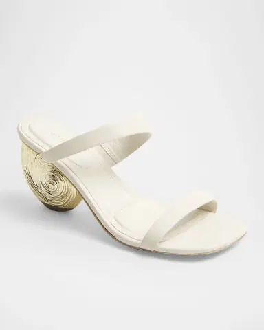 SIMKHAI 75mm Marion Leather Oyster Mule Sandals | Thumbnail 2 SIMKHAI 75mm Marion Leather Oyster Mule Sandals | Thumbnail 2