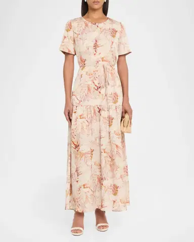 Ungaro Billie Floral-Print Hammered Satin Maxi Dress | Thumbnail 2 Ungaro Billie Floral-Print Hammered Satin Maxi Dress | Thumbnail 2