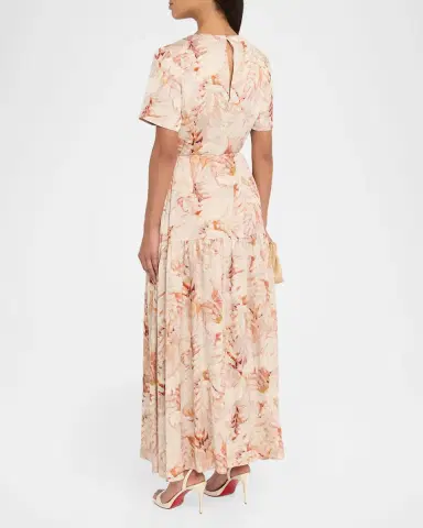 Ungaro Billie Floral-Print Hammered Satin Maxi Dress | Thumbnail 3 Ungaro Billie Floral-Print Hammered Satin Maxi Dress | Thumbnail 3