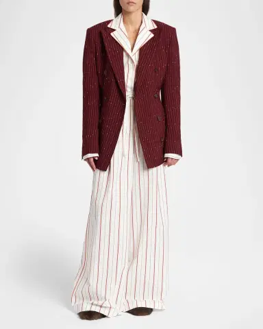 Dolce & Gabbana Sartorial Pajama Striped Doubel-Breasted Blazer Jacket | Thumbnail 2 Dolce & Gabbana Sartorial Pajama Striped Doubel-Breasted Blazer Jacket | Thumbnail 2