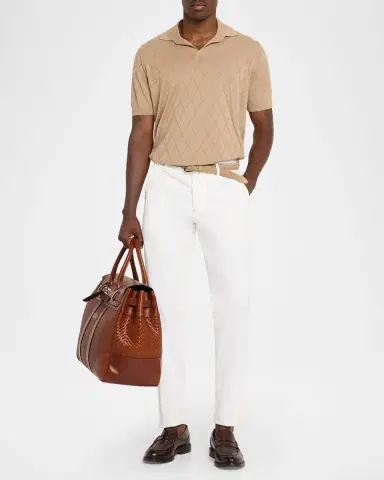Brunello Cucinelli Men's Braided Leather Duffel Bag | Thumbnail 5 Brunello Cucinelli Men's Braided Leather Duffel Bag | Thumbnail 5