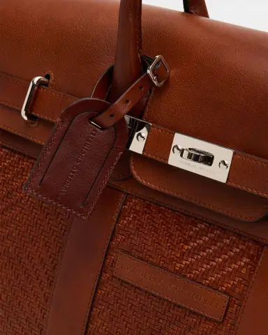 Brunello Cucinelli Men's Braided Leather Duffel Bag | Thumbnail 6 Brunello Cucinelli Men's Braided Leather Duffel Bag | Thumbnail 6