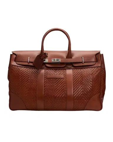 Brunello Cucinelli Men's Braided Leather Duffel Bag | Thumbnail 1 Brunello Cucinelli Men's Braided Leather Duffel Bag | Thumbnail 1