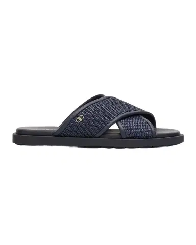 Ferragamo Men 's Leather and Raffia Gancini Ornament Crisscross Sandals | Thumbnail 1 Ferragamo Men 's Leather and Raffia Gancini Ornament Crisscross Sandals | Thumbnail 1