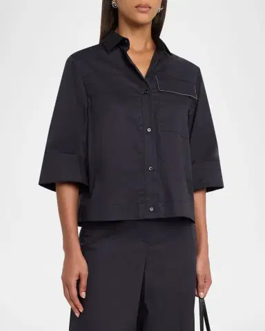 Peserico Boxy Stretch Cotton Shirt | Thumbnail 4 Peserico Boxy Stretch Cotton Shirt | Thumbnail 4