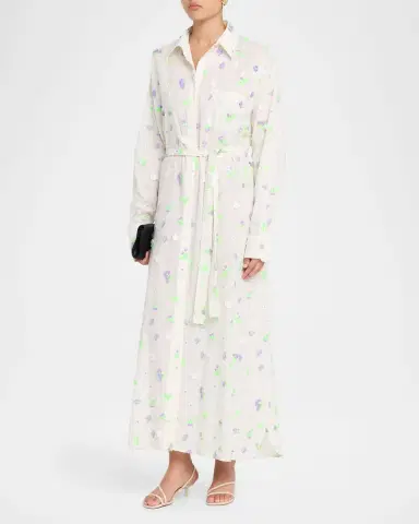 Essentiel Antwerp Jamanna Embroidered Maxi Shirtdress | Thumbnail 4 Essentiel Antwerp Jamanna Embroidered Maxi Shirtdress | Thumbnail 4
