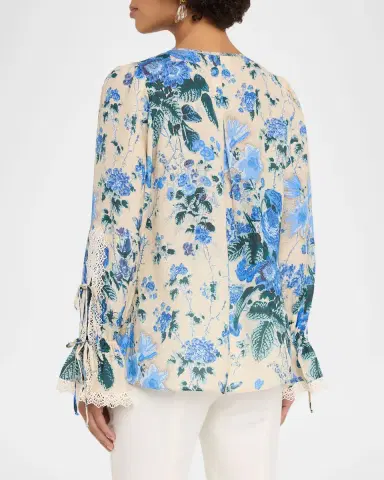 Kobi Halperin Daisy Lace Trim Long-Sleeve Blouse | Thumbnail 3 Kobi Halperin Daisy Lace Trim Long-Sleeve Blouse | Thumbnail 3