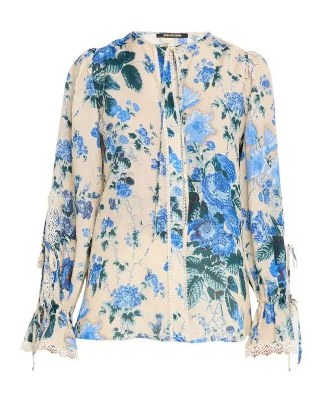 Daisy Lace Trim Long-Sleeve Blouse Daisy Lace Trim Long-Sleeve Blouse