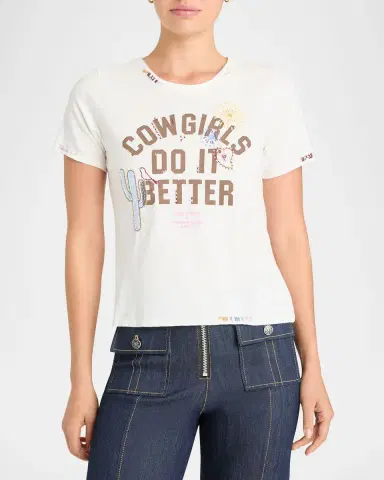 Cinq à Sept Cowgirls Do It Better Shrunken Tee | Thumbnail 3 Cinq à Sept Cowgirls Do It Better Shrunken Tee | Thumbnail 3