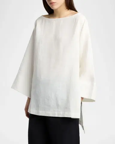 The Row Junia Boat-Neck Linen Top | Thumbnail 4 The Row Junia Boat-Neck Linen Top | Thumbnail 4