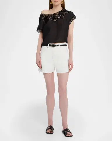 Nili Lotan Caila Embroidered Ramie Top | Thumbnail 2 Nili Lotan Caila Embroidered Ramie Top | Thumbnail 2