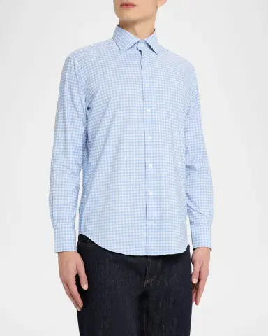Peter Millar Men's Lewis Performance Twill Plaid Sport Shirt | Thumbnail 4 Peter Millar Men's Lewis Performance Twill Plaid Sport Shirt | Thumbnail 4