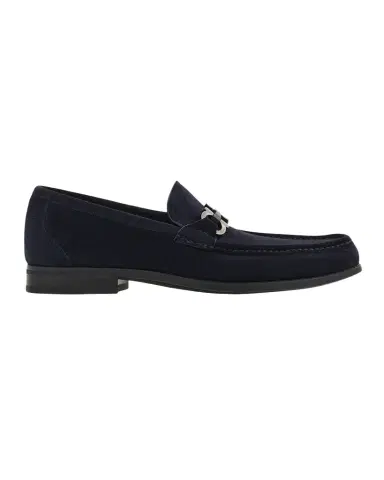 Ferragamo Men's Grandioso Suede Gancio-Bit Loafers | Thumbnail 1 Ferragamo Men's Grandioso Suede Gancio-Bit Loafers | Thumbnail 1