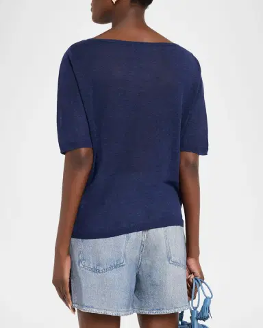 Majestic Filatures Bateau-Neck Linen Knit Top | Thumbnail 3 Majestic Filatures Bateau-Neck Linen Knit Top | Thumbnail 3